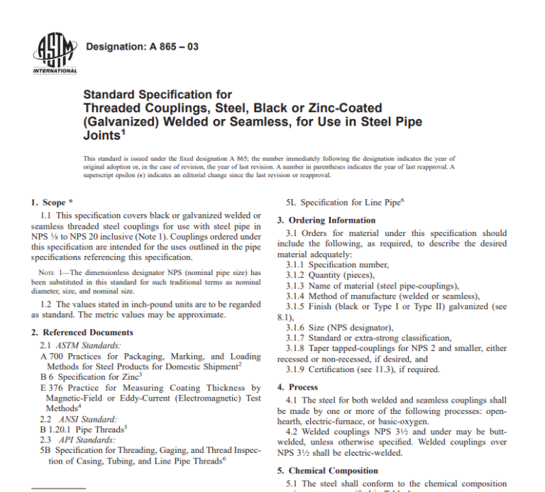 Astm A 865 – 03 pdf free download