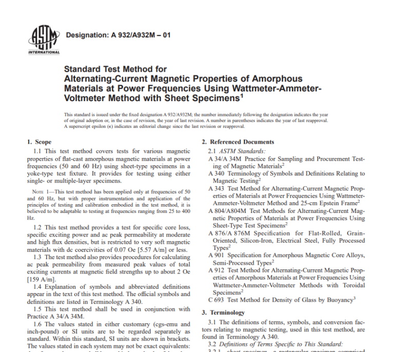 Astm A 932/A932M – 01 pdf free download