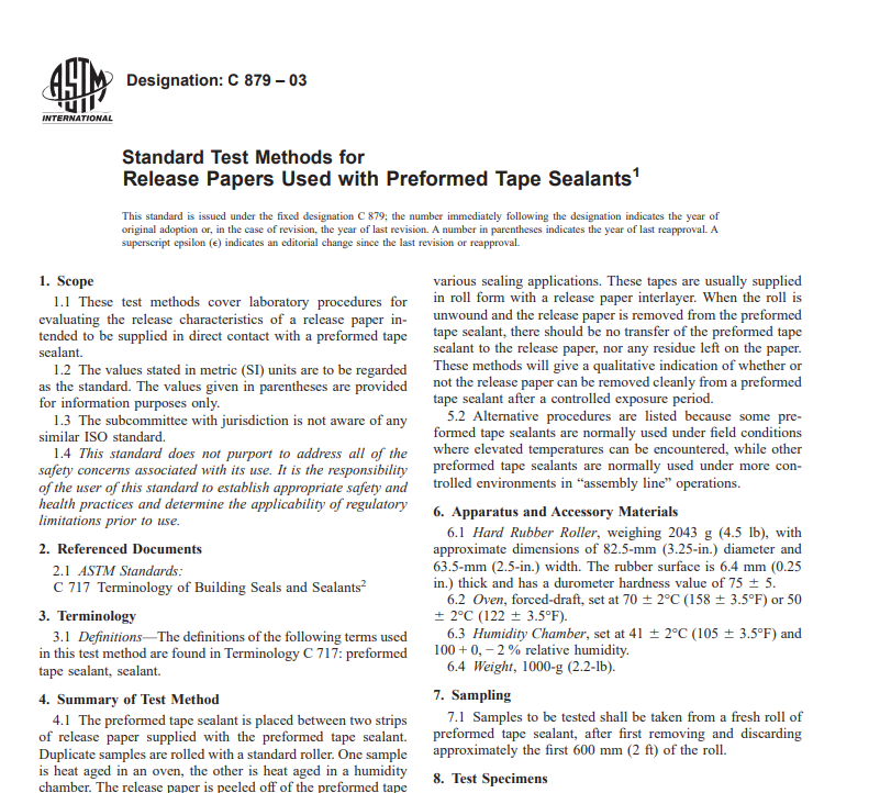 Astm C 879 – 03 pdf free download - All civil engineers standard PDF