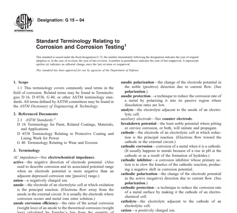 Astm G 15 – 04 pdf free download