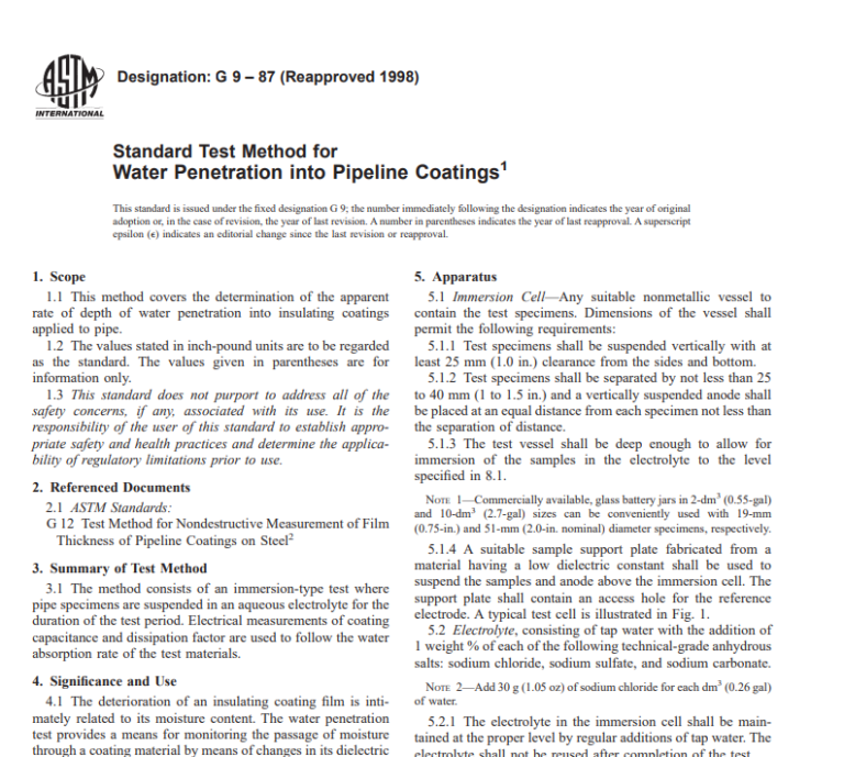 Astm G 9 – 87 (Reapproved 1998) pdf free download